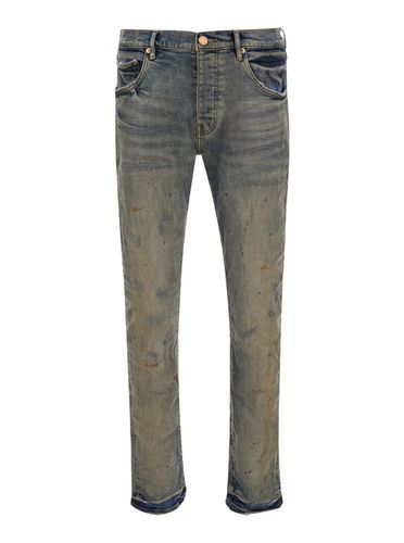 Grey Low Rise Skinny Jeans In Cotton Man - Purple Brand - Modalova