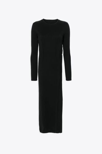 Abito Midi Black cotton and wool dress with maxi side slit - MM6 Maison Margiela - Modalova