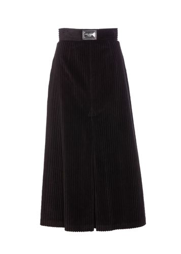 Front Slit Pleat Effect High-waist Skirt - Dolce & Gabbana - Modalova