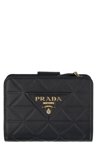 Small Leather Flap-over Wallet - Prada - Modalova