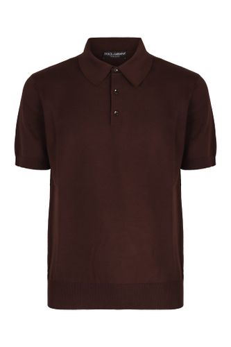 Knitted Cotton Polo Shirt - Dolce & Gabbana - Modalova