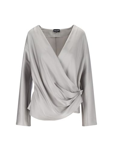 Asymmetrical Silk Shirt - Giorgio Armani - Modalova