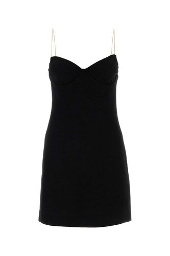 Black Stretch Wool Blend Mini Dress - Miu Miu - Modalova
