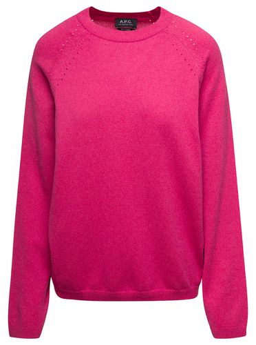 A. P.C. rosanna Fuchsia Crewneck Sweater With Perforated Details In Cotton And Cashmere Woman - A.P.C. - Modalova