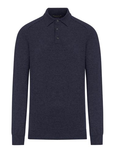 Long-sleeved Knitted Polo Shirt - Roberto Collina - Modalova