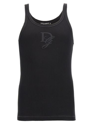 Logo Embroidered Tank Top - Dolce & Gabbana - Modalova