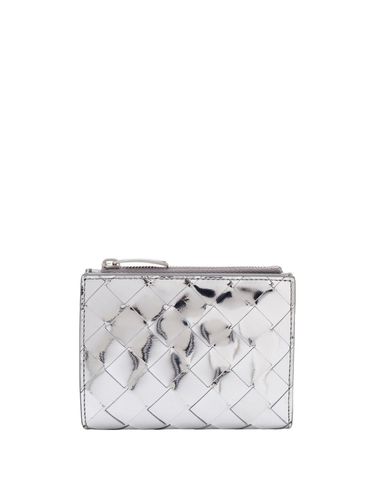 Metallic Woven Zip-up Wallet - Bottega Veneta - Modalova