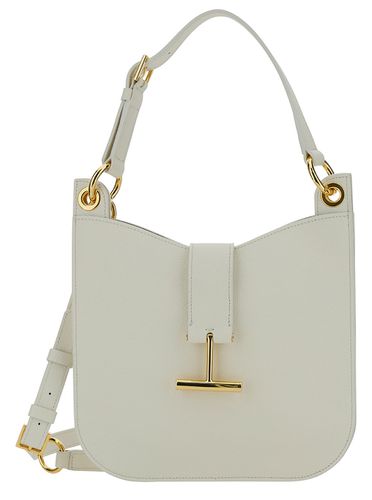 Tara White Handbag With T Signature Detail In Grainy Leather Woman - Tom Ford - Modalova
