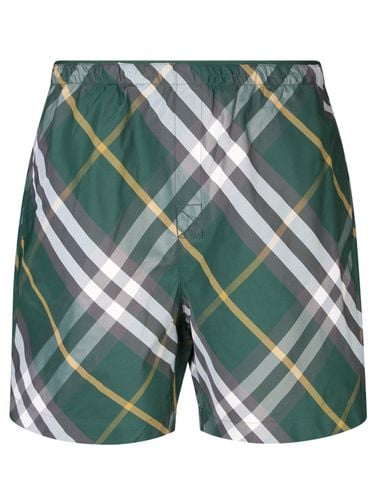 Checkered Knee-length Twill Swim Shorts - Burberry - Modalova