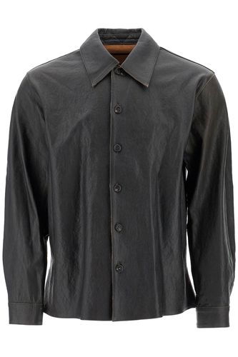 Leather Overshirt With Front Pockets - Our Legacy - Modalova