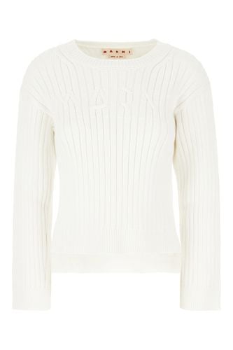 Marni White Cotton Blend Sweater - Marni - Modalova