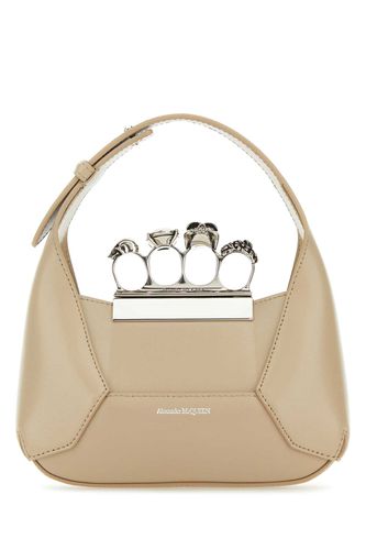 Sand Leather Mini Jewelled Hobo Handbag - Alexander McQueen - Modalova