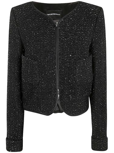 Lurex Sequinned Zipped Jacket - Emporio Armani - Modalova