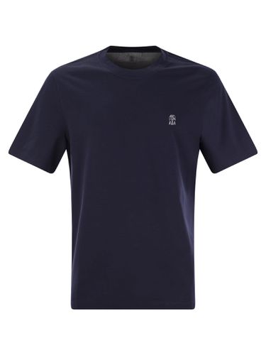 Slim Fit Crew-neck T-shirt In Cotton Jersey With Logo - Brunello Cucinelli - Modalova