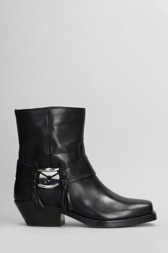 Akson Gaucho High Heels Ankle Boots In Leather - Isabel Marant - Modalova