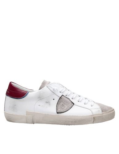 Prsx Low Leather Sneakers And Burgundy - Philippe Model - Modalova