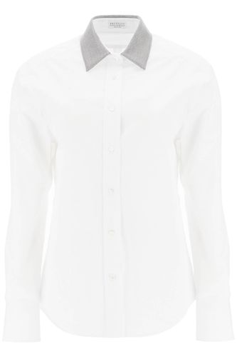 Shirt With Beaded Collar - Brunello Cucinelli - Modalova