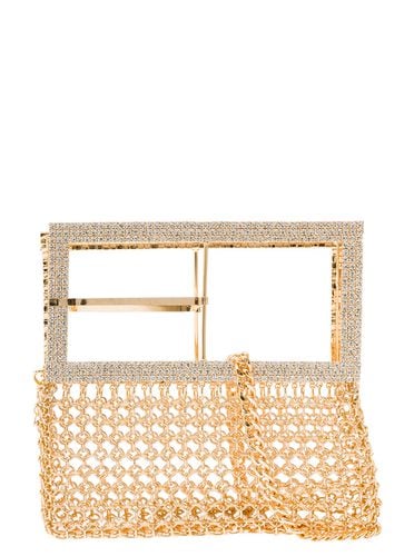 Downtown Bag Gold-colored Shoulder Bag With Maxi Buckle In Metal Mesh Woman - Silvia Gnecchi - Modalova