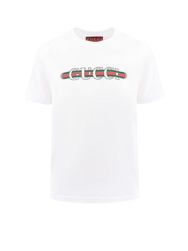 Cotton T-shirt With Logo Print - Gucci - Modalova