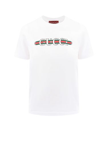Cotton T-shirt With Logo Print - Gucci - Modalova