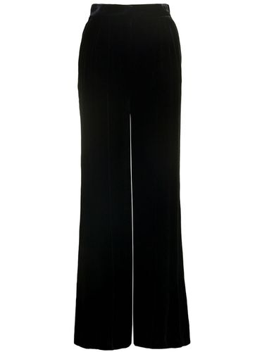 Loose Black Pants With Invisible Zip In Velvet Woman - Alberta Ferretti - Modalova