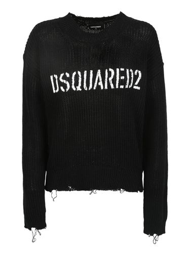 Logo Printed Distressed Jumper - Dsquared2 - Modalova