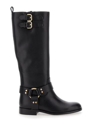 Buckle Boots In Leather Woman - TwinSet - Modalova