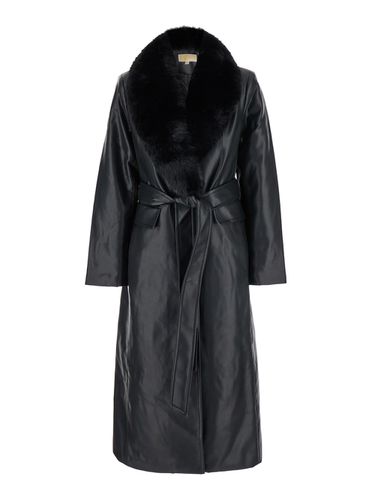 Faux Leather Robe Coat W Fx Fur Collar - MICHAEL Michael Kors - Modalova