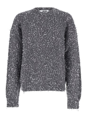 Crewneck Sequin Sweater In Wool Blend Man - MSGM - Modalova