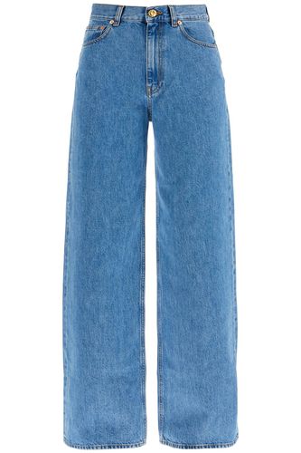 Blue Cotton Jeans With Orange Embroidery - Blazé Milano - Modalova