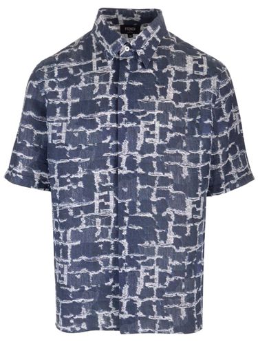 Fendi Blue Linen Shirt - Fendi - Modalova