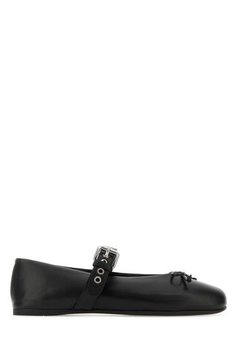 Miu Miu Black Leather Ballerinas - Miu Miu - Modalova