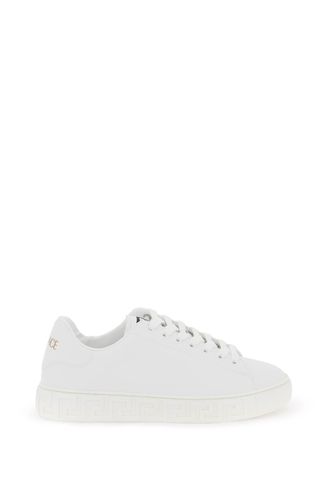 Versace White Leather Sneakers - Versace - Modalova