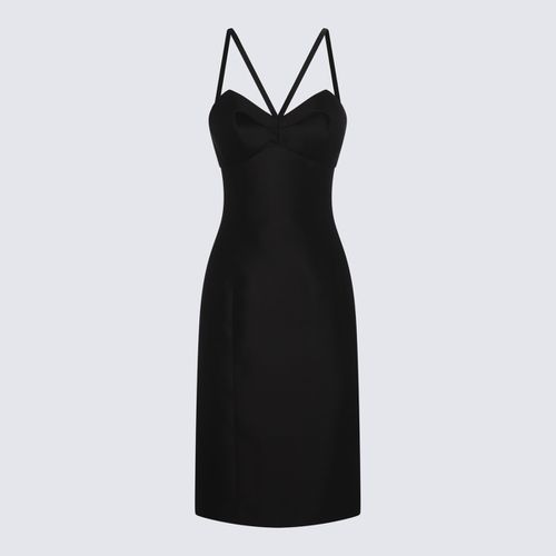 Versace Black Silk Midi Dress - Versace - Modalova