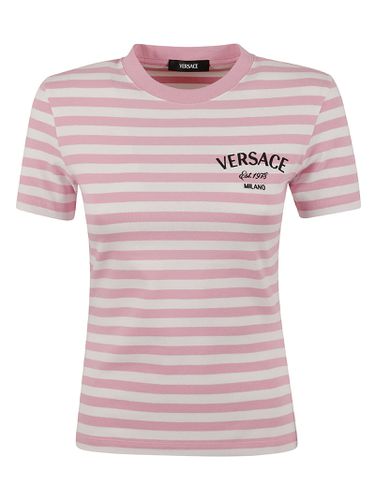 Versace Stripe Logo T-shirt - Versace - Modalova