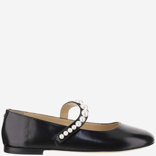 Leather Ballerinas With Pearls - Mach & Mach - Modalova