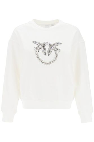 Nelly Sweatshirt With Love Birds Embroidery - Pinko - Modalova