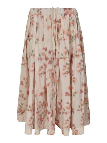 Elastic Drawstring Waist Floral Print Flare Skirt - Casey Casey - Modalova