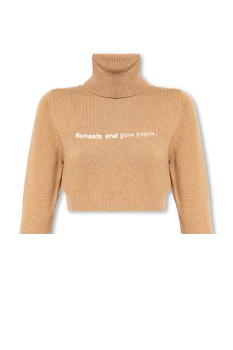 Cropped Turtleneck Sweater - Palm Angels - Modalova