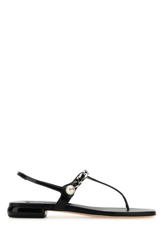 Miu Miu Black Leather Thong Sandals - Miu Miu - Modalova