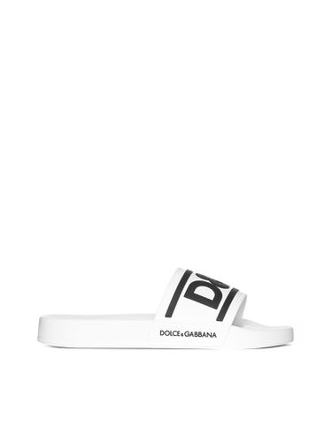 Slide Sandal With Logo - Dolce & Gabbana - Modalova