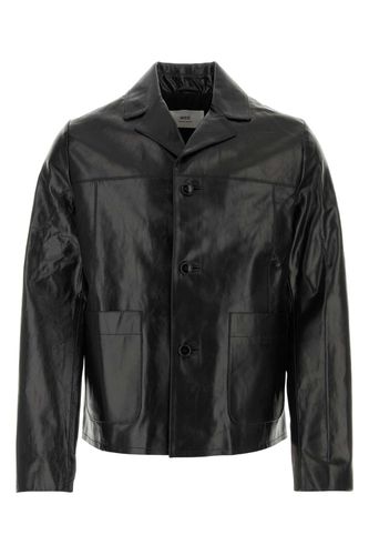 Leather Jacket - Ami Alexandre Mattiussi - Modalova