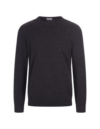 Anthracite Cashmere Crew Neck Pullover - Fedeli - Modalova