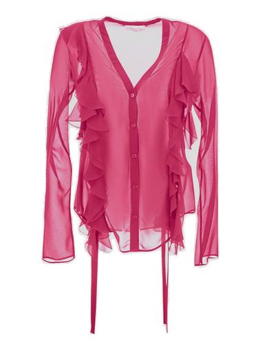 Blumarine Ruffle Detailed Sheer Top - Blumarine - Modalova