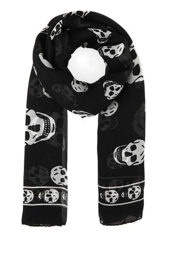 Printed Crepe Biker Foulard - Alexander McQueen - Modalova