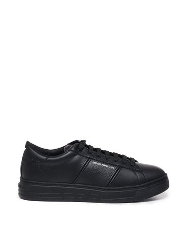 Low-top Sneakers In Leather - Emporio Armani - Modalova