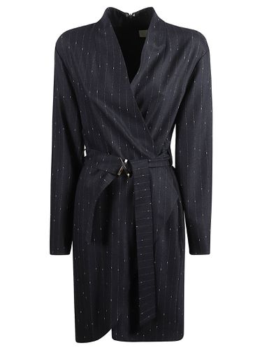 Genny Pinstripe Wrap Coat - Genny - Modalova