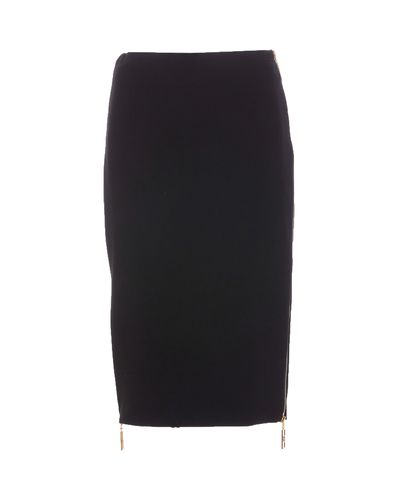 Logo Zip Midi Skirt - Elisabetta Franchi - Modalova