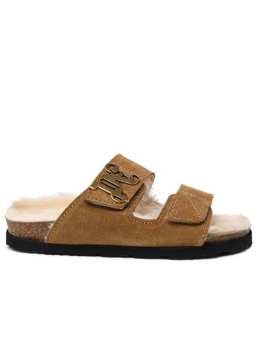 Comfy Slippers In Beige Suede - Palm Angels - Modalova