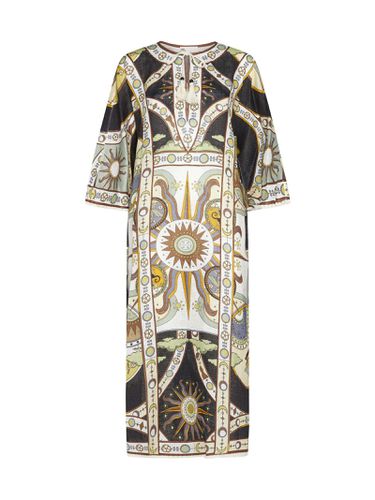 Kaftan With All-over Graphic Print In Linen - Tory Burch - Modalova